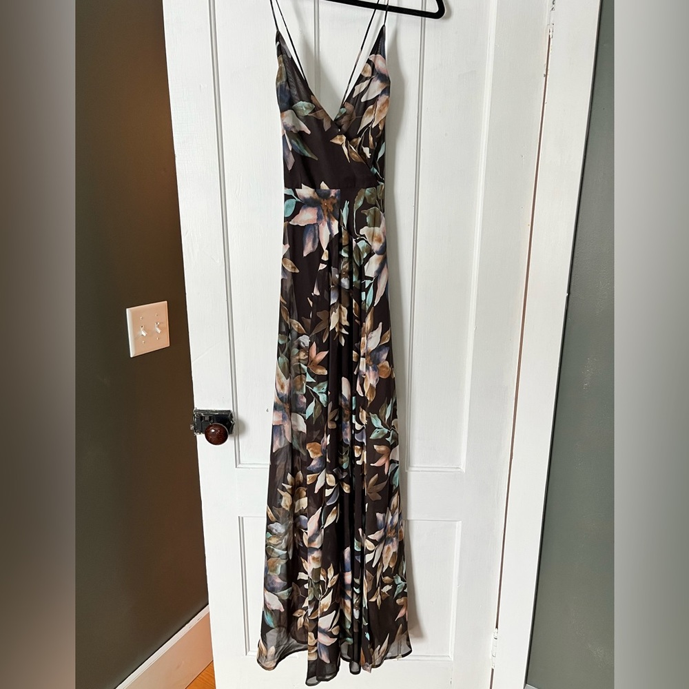 Flowy Maxi dress, side slits, lined